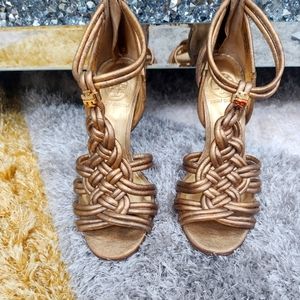 Tory Burch Gold Comfy Heels